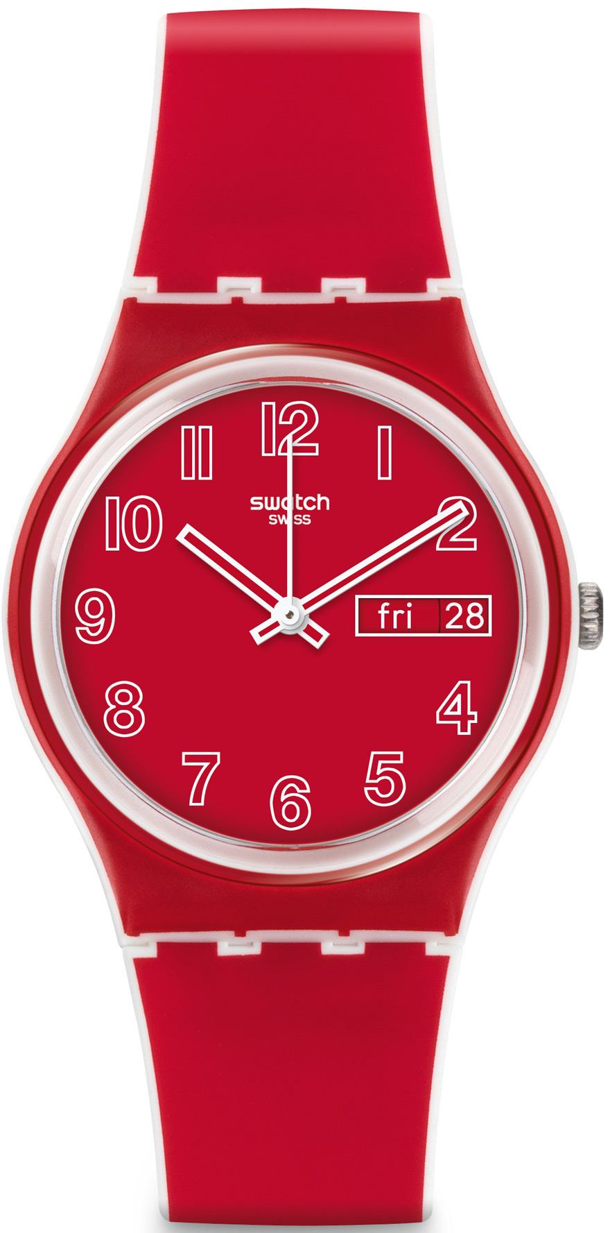 Swatch GW705 34 mm Kırmızı Plastik Kordon Analog Kadın Kol Saati