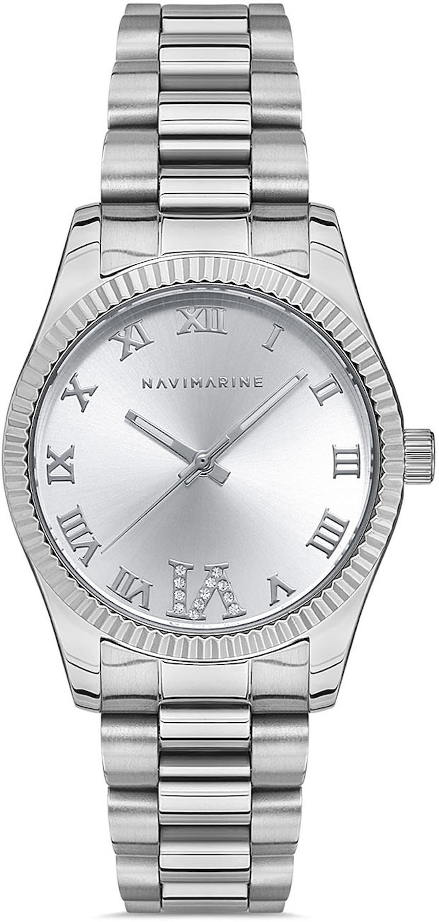 Navimarine NM115-01 35 mm Gri Çelik Kordon Analog Kadın Kol Saati