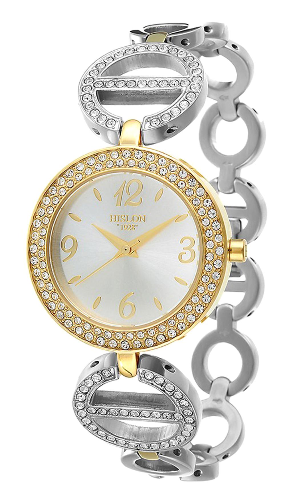 Hislon 3412-22512 28 mm Gri Çelik Kordon Analog Kadın Kol Saati