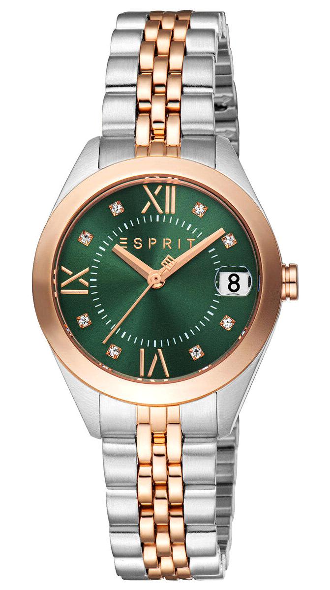 Esprit ES1L295M2065 Takvimli 32 mm Altın-Gri Çelik Kordon Analog Kadın Kol Saati