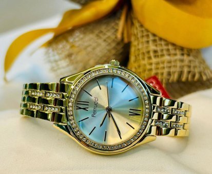 Ferrucci FC.14116M.05 33 mm Altın Çelik-Hasır Kordon Analog Kadın Kol Saati