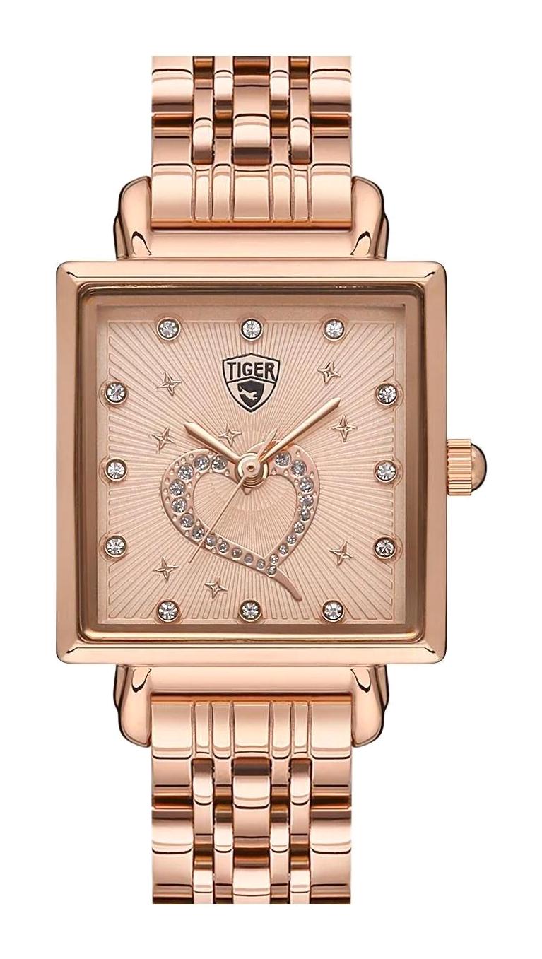 Tiger 561C 41-45 mm Rose Gold Çelik Kordon Analog Kadın Kol Saati
