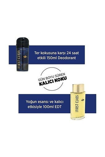 First Class Bergamot Limon İkili Erkek Parfüm Deodorant Seti EDT 100 ml + Deodorant 150 ml