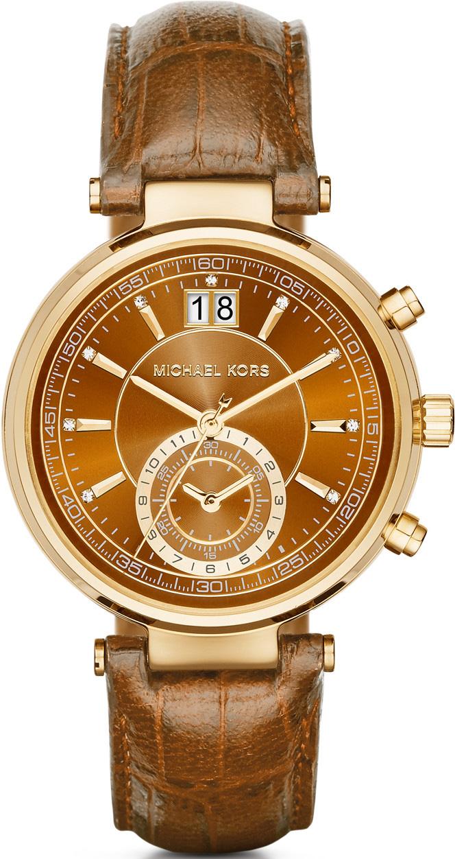 Michael Kors MK2424 Takvimli 38 mm Kahverengi Deri Kordon Analog Kadın Kol Saati