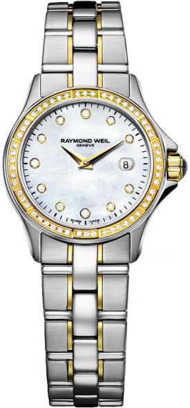 Raymond Weil RW9460-SGS-97081 Takvimli 30 mm Altın-Gri Çelik Kordon Analog Kadın Kol Saati