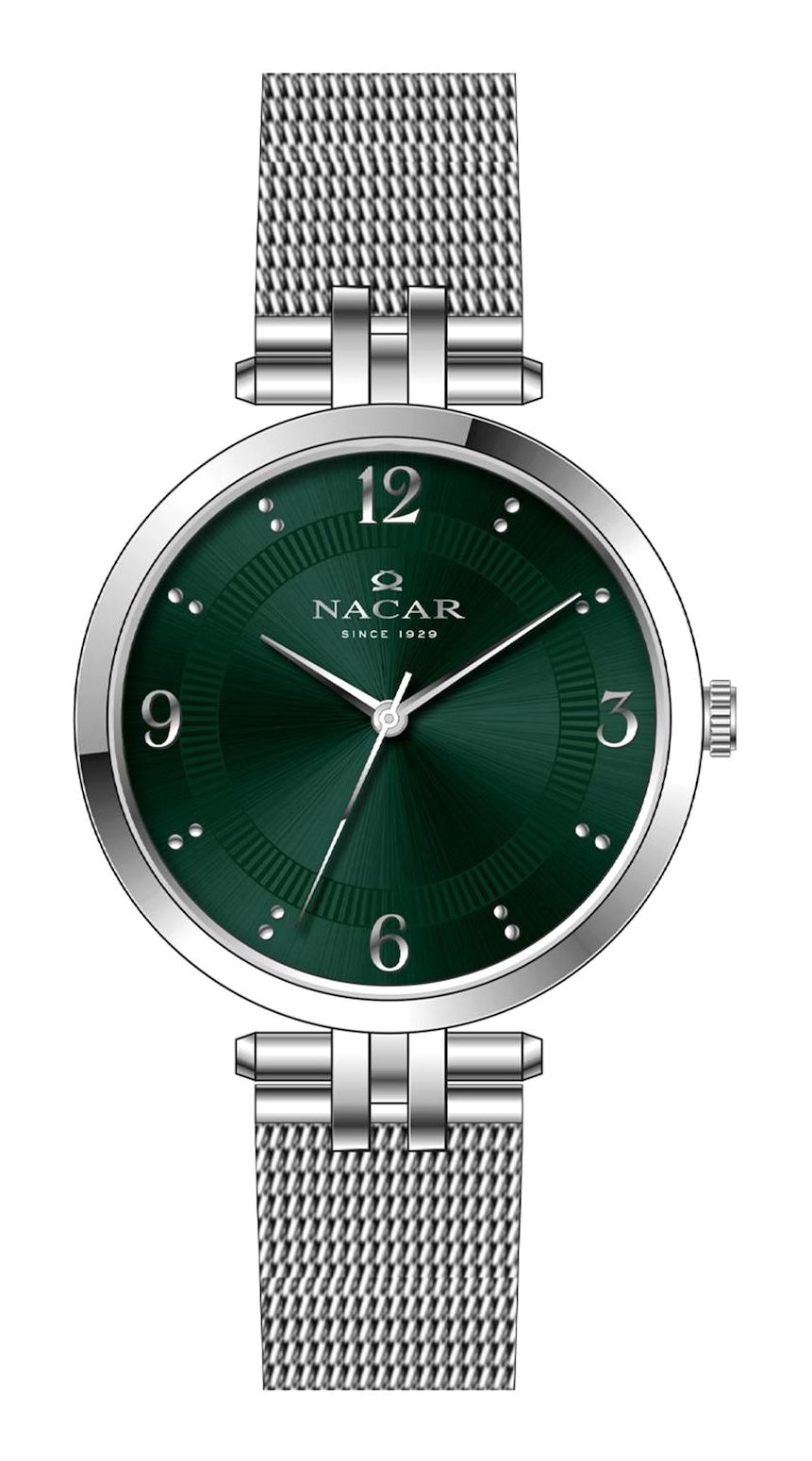 Nacar NC34-390324-ANM 33 mm Gri Çelik Kordon Analog Kadın Kol Saati