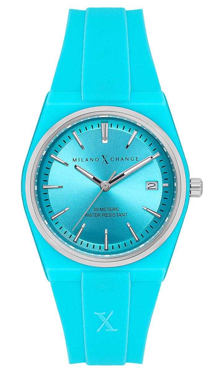 Milano X Change MXL5115 Takvimli 34 mm Mavi Silikon Kordon Analog Kadın Kol Saati