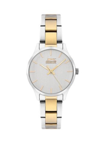 Slazenger SL.09.2191.3.01 34 mm Altın-Gri Çelik Kordon Analog Kadın Kol Saati