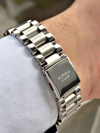 Jg. Polo Club JPC.0223.1375.5 Takvimli 33 mm Gri Çelik Kordon Analog Kadın Kol Saati