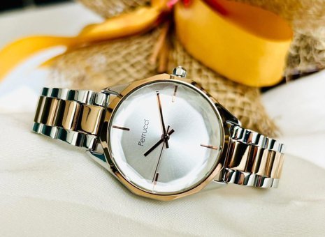 Ferrucci FC.13235M.05 36 mm Gri-Rose Gold Çelik Kordon Analog Kadın Kol Saati