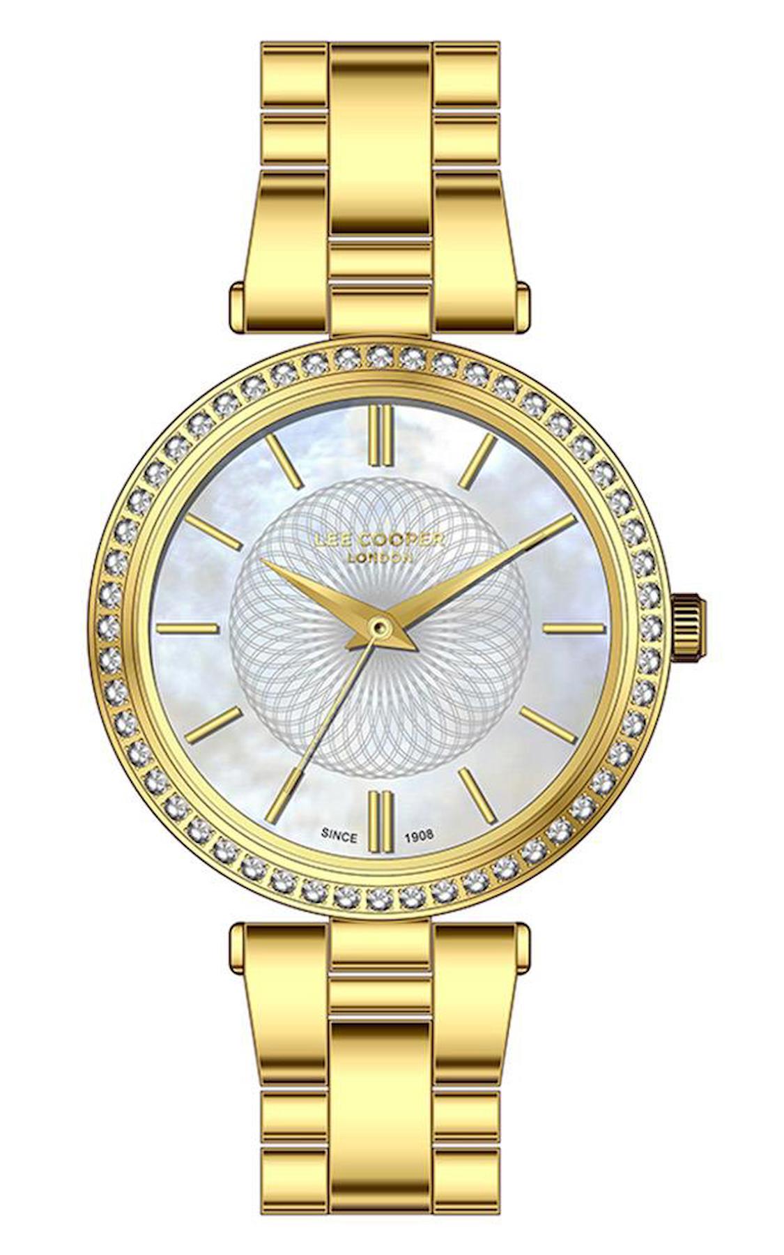 Lee Cooper LC07437.120 40 mm Altın Metal Kordon Analog Kadın Kol Saati