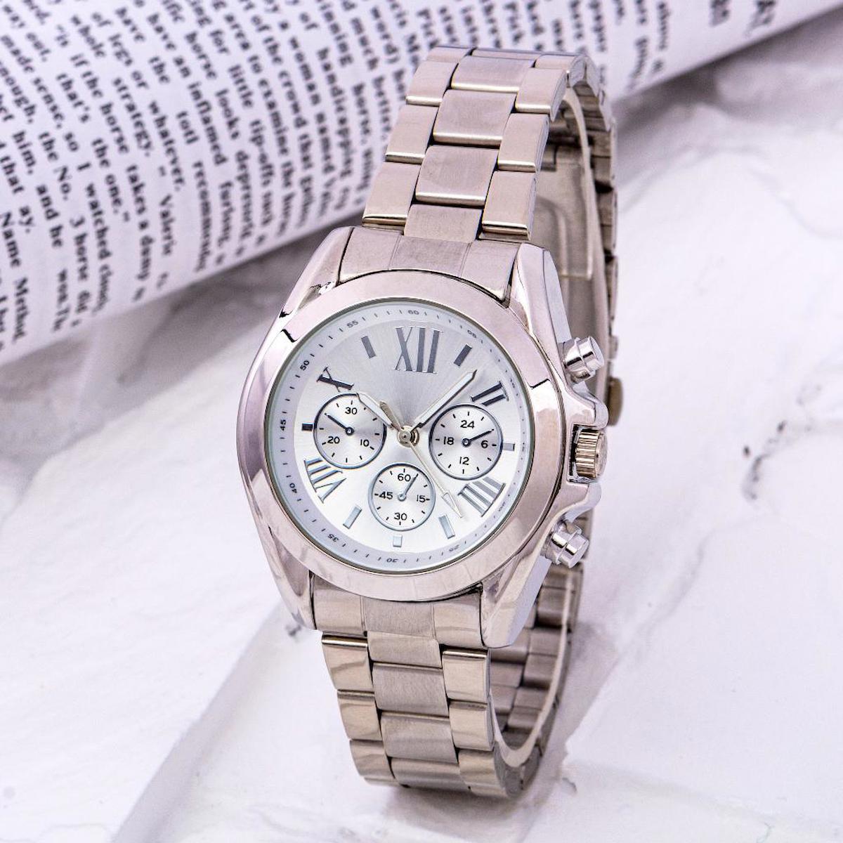 Saattino ST-304228 36-40 mm Gri Çelik Kordon Analog Kadın Kol Saati