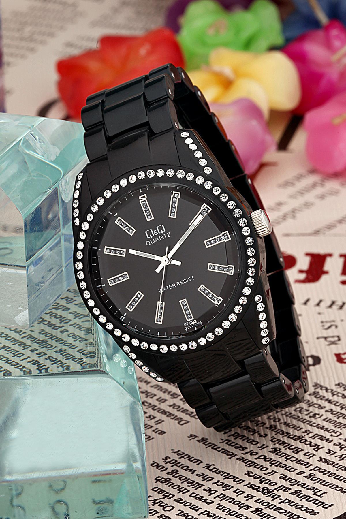 Q&Q 3B709 36 mm Siyah Metal Kordon Analog Kadın Kol Saati