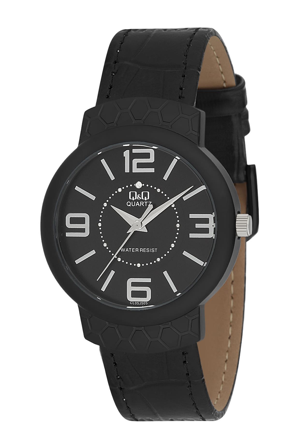 Q&Q 3B924 36 mm Siyah Deri Kordon Analog Kadın Kol Saati