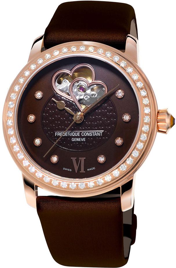 Frederique Constant FC310CDHB2PD4 35 mm Kahverengi Kanvas Kordon Analog Kadın Kol Saati
