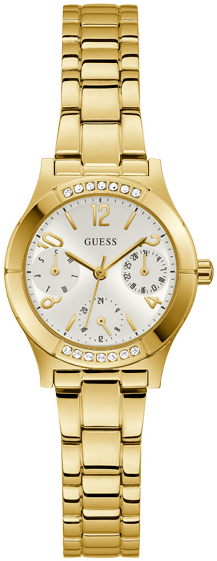 Guess GUGW0413L2 Takvimli 36 mm Altın Çelik Kordon Analog Kadın Kol Saati