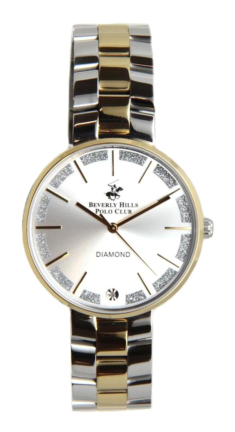 Beverly Hills Polo Club BP3332X.230 36 mm Gri - Kahverengi Çelik Kordon Analog Kadın Kol Saati