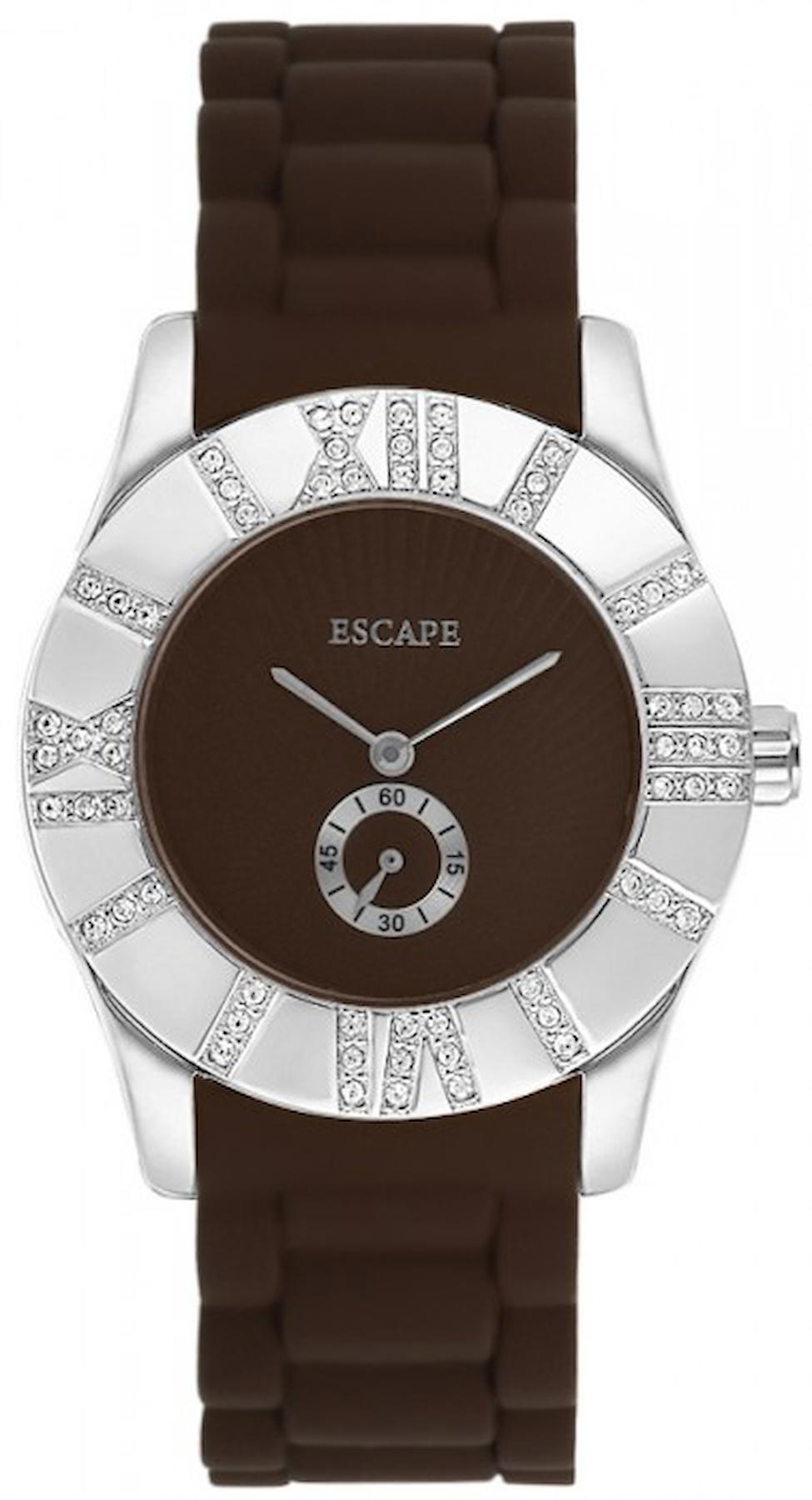 Escape EC1005-114 34 mm Kahverengi Silikon Kordon Analog Kadın Kol Saati