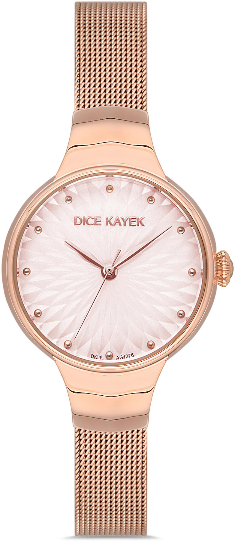 Dice Kayek DK.1.AG1276.05 34 mm Rose Gold Çelik-Hasır Kordon Analog Kadın Kol Saati