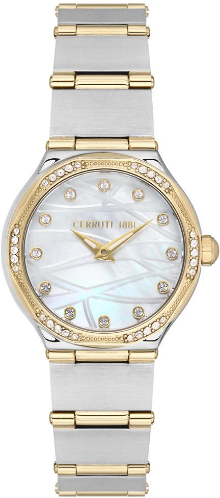 Cerruti 1881 CRM35502 30 mm Altın-Gri Çelik Kordon Analog Kadın Kol Saati