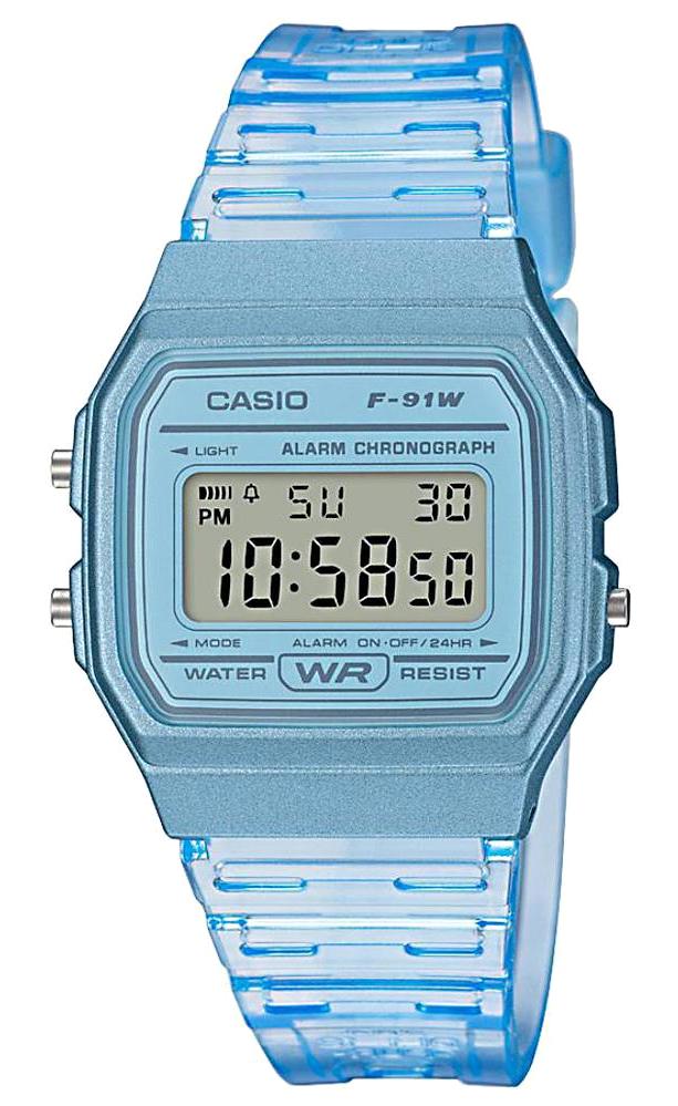 Casio F-91WS-2DF Takvimli 35 mm Mavi Silikon Kordon Analog Unisex Kol Saati
