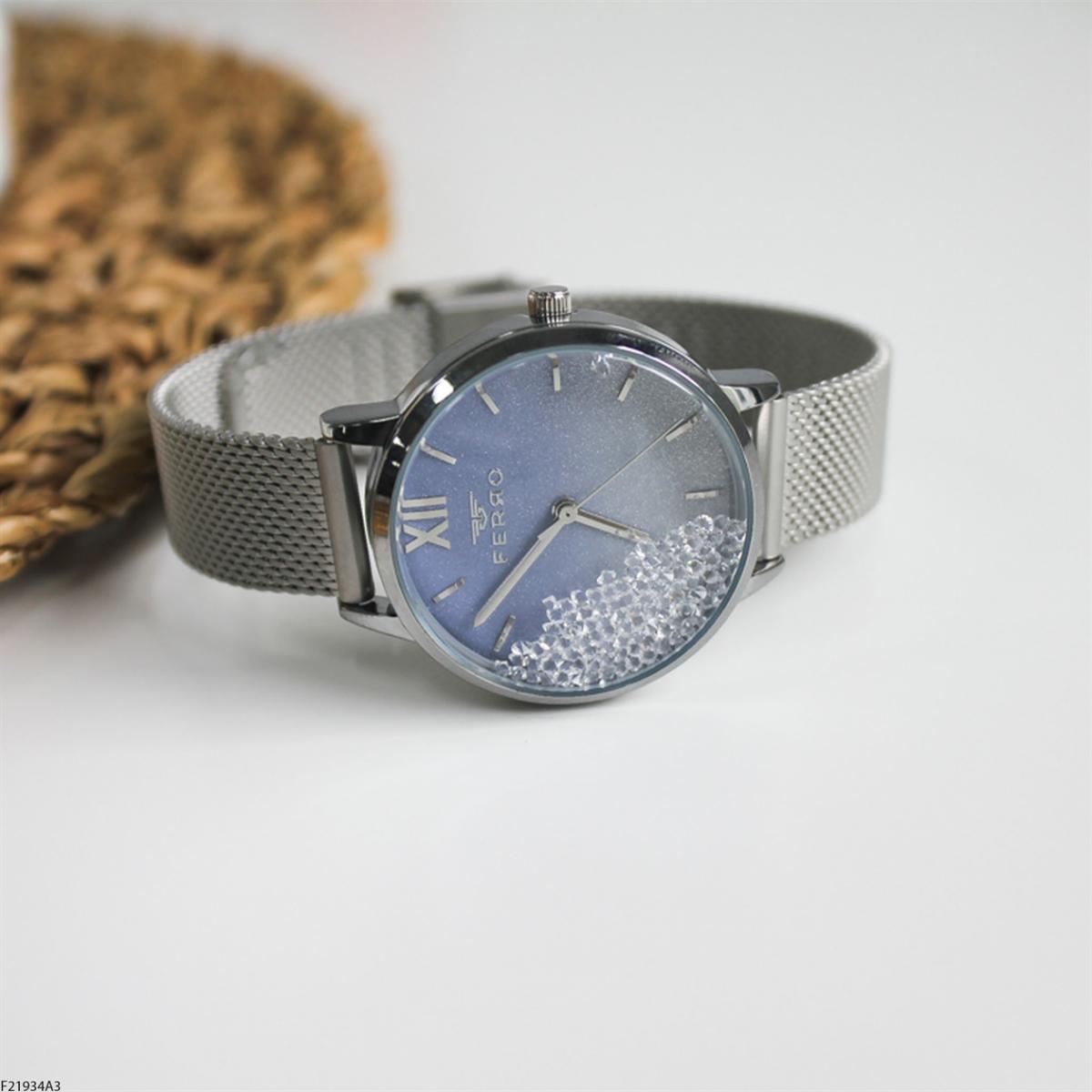 Ferro F21934A3 36 mm Gri Metal Kordon Analog Kadın Kol Saati