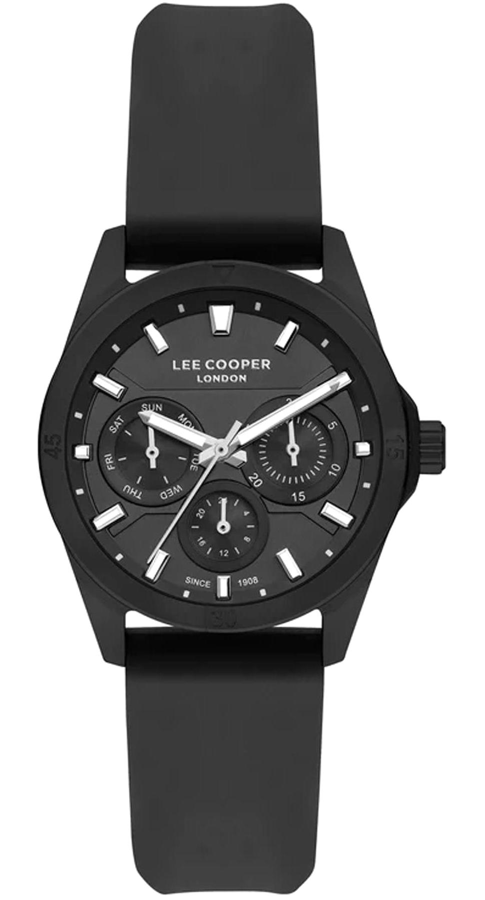 Lee Cooper LC07625.651 Takvimli 40 mm Siyah Silikon Kordon Analog Kadın Kol Saati