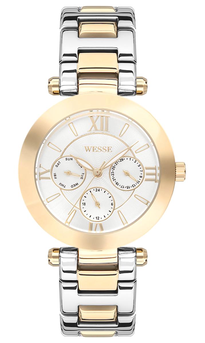 Wesse WWL101109 36 mm Altın-Gri Çelik Kordon Analog Kadın Kol Saati