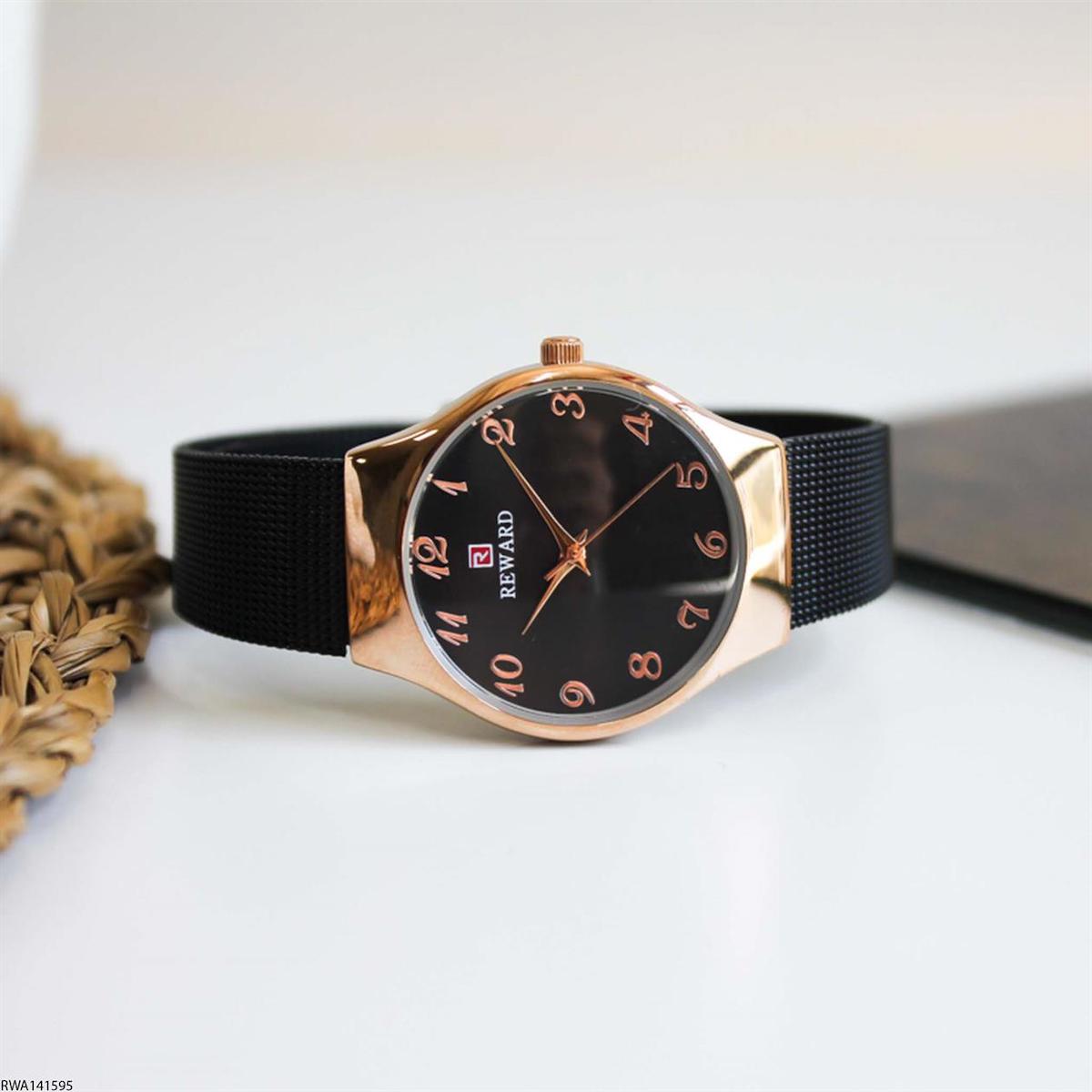 Reward RWA141595 31 mm Siyah Çelik Kordon Analog Kadın Kol Saati