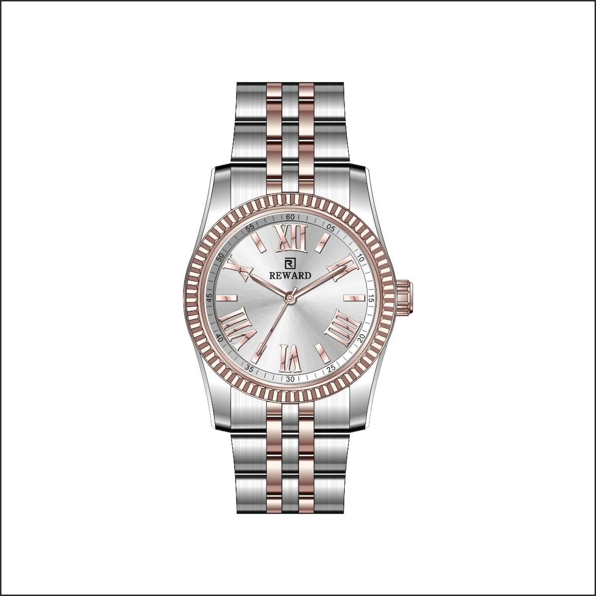 Reward A142827 36 mm Gri-Rose Gold Çelik Kordon Analog Kadın Kol Saati