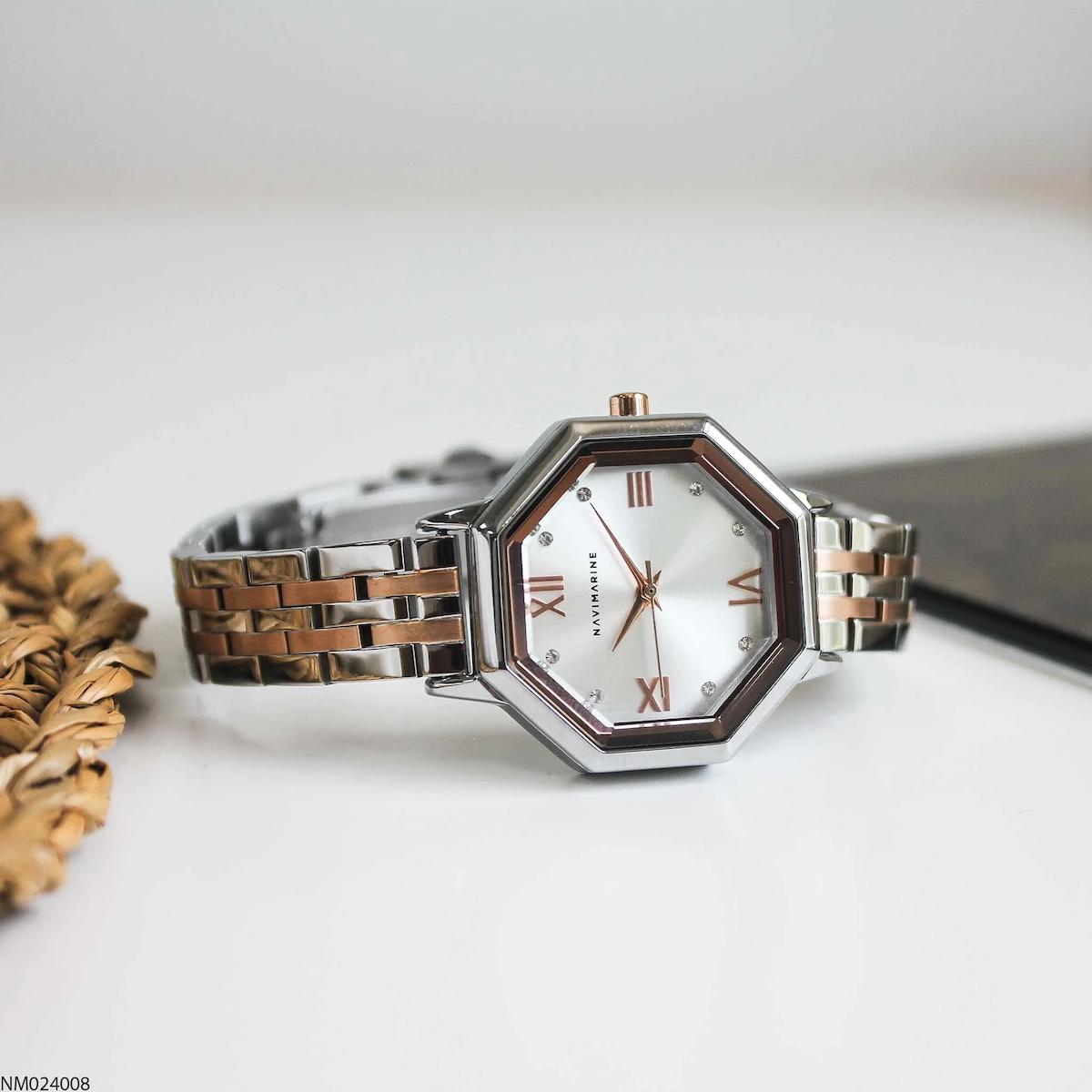 Navimarine NM024008 31 mm Gri-Rose Gold Çelik Kordon Analog Kadın Kol Saati