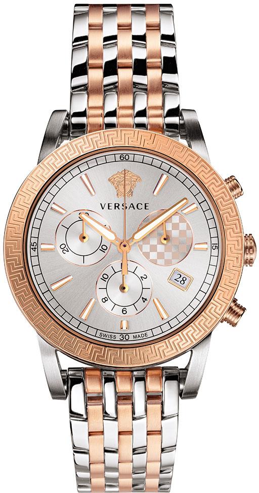 Versace VRSCVELT00319 Takvimli 40 mm Gri-Rose Gold Çelik Kordon Analog Kadın Kol Saati