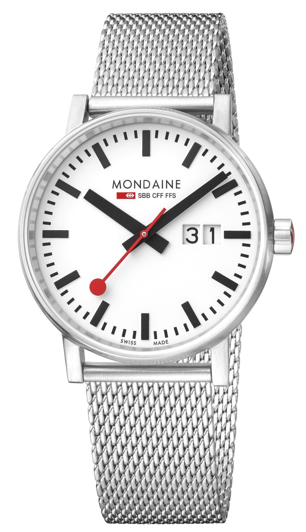 Mondaine EVO2 Takvimli 40 mm Gri Çelik Kordon Analog Kadın Kol Saati