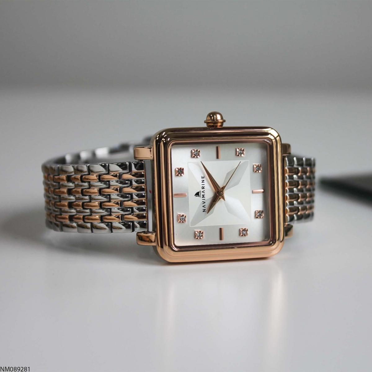 Navimarine NM089281 35 mm Gri-Rose Gold Çelik Kordon Analog Kadın Kol Saati
