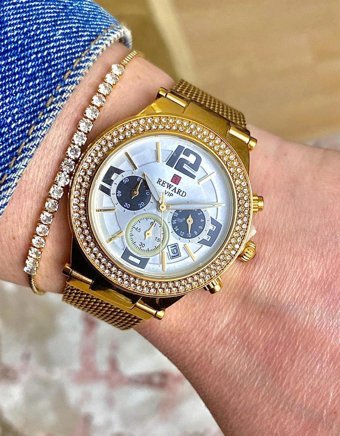 Reward Takvimli 36-40 mm Altın Çelik Kordon Analog Kadın Kol Saati