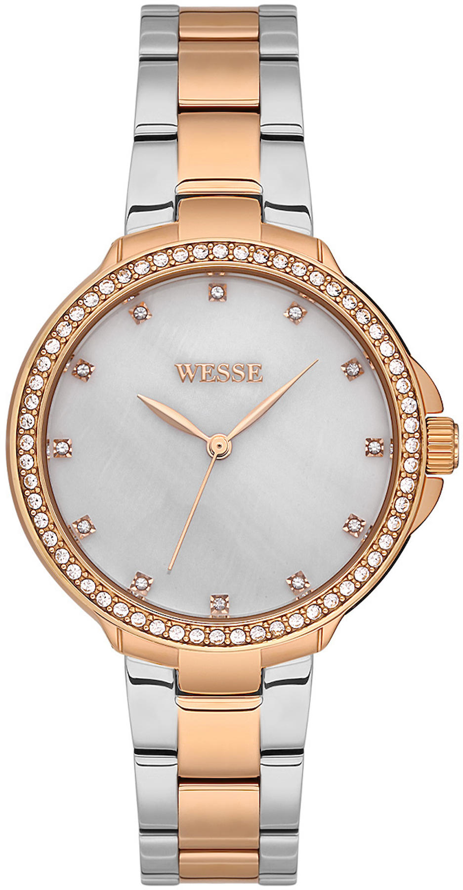 Wesse WWL111004 34 mm Gri-Rose Gold Çelik Kordon Analog Kadın Kol Saati