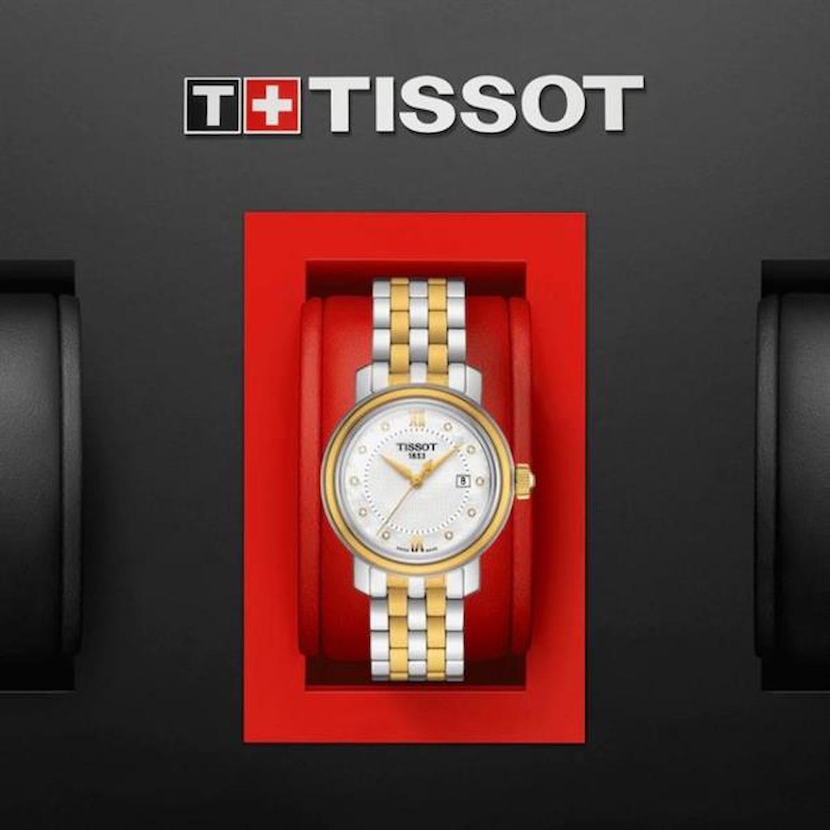Tissot Takvimli 38 mm Altın-Gri Çelik Kordon Analog Kadın Kol Saati