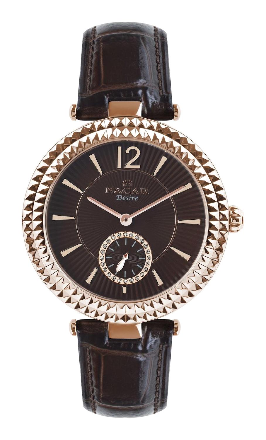 Nacar 33396678-RKL2 36 mm Kahverengi Deri Kordon Analog Kadın Kol Saati