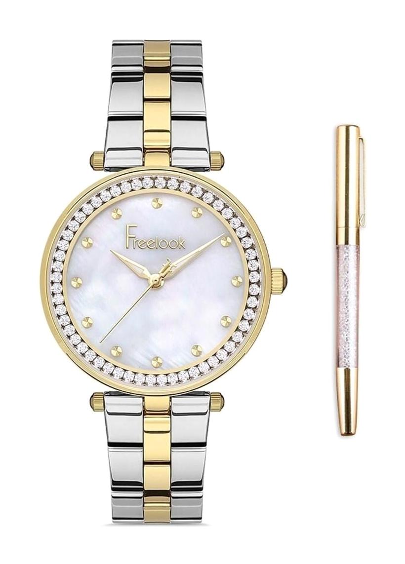 Freelook FL.1.10093.1 35 mm Altın-Gri Çelik Kordon Analog Kadın Kol Saati
