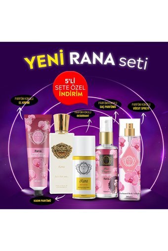 Soel Parfüm Yeni Rana 5 Parça Kadın Parfüm Deodorant Seti EDP