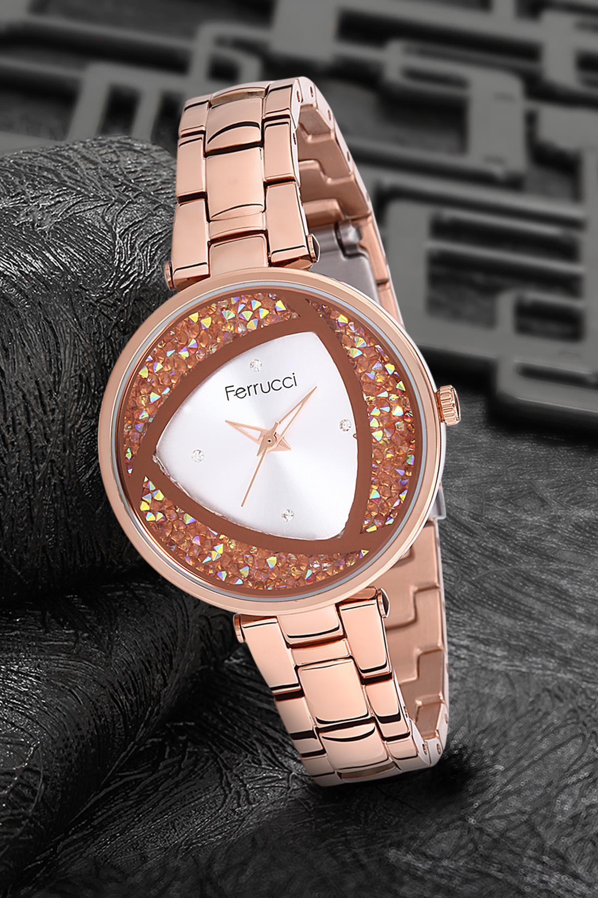 Ferrucci 9FM1504 38 mm Rose Gold Metal Kordon Analog Kadın Kol Saati