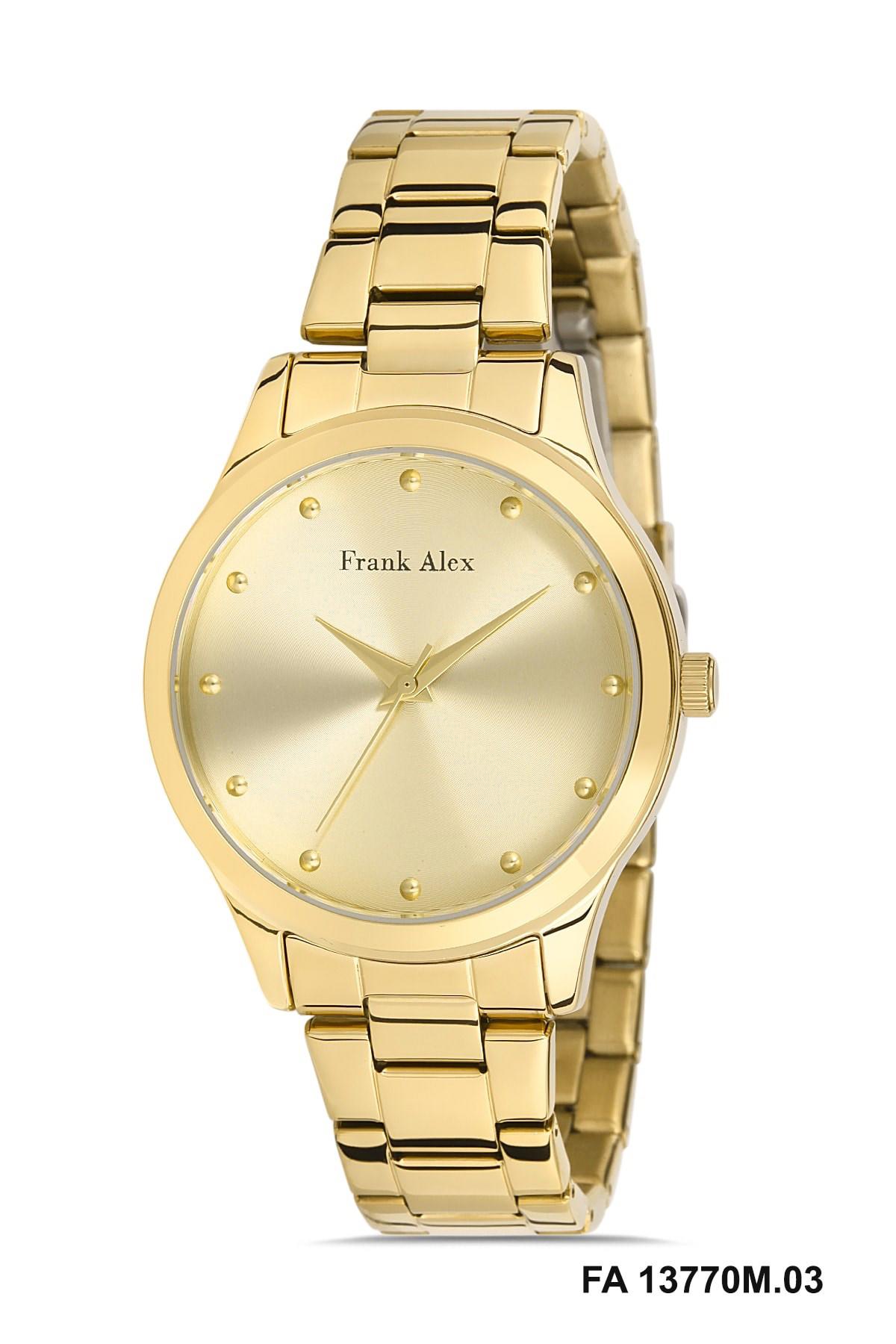 Frank Alex FA.0522.13770M.03.640002 36 mm Altın Çelik Kordon Analog Kadın Kol Saati