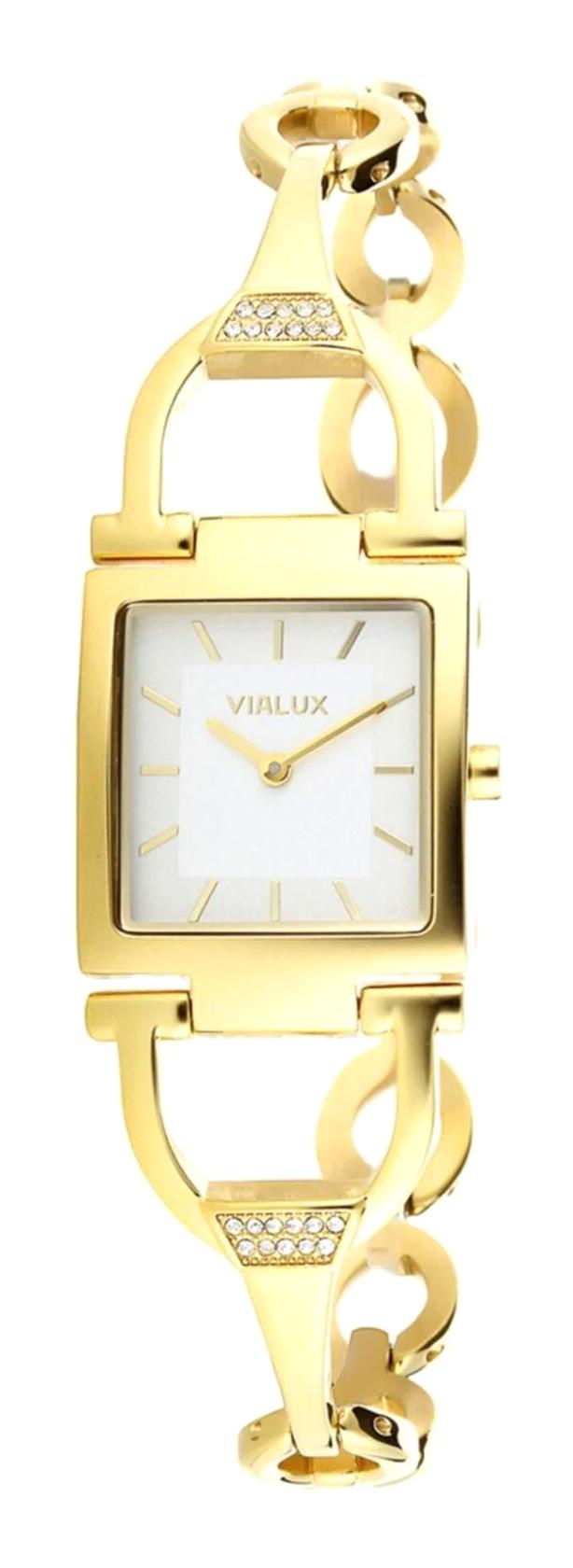 Vialux UK752-M02 23-30.8 mm Altın Silikon Kordon Analog Kadın Kol Saati