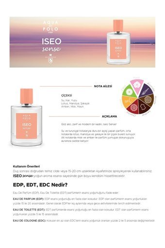 Aqua Di Polo 1987 Iseo Sense 3 Parça Kadın Parfüm Seti EDP 50 ml