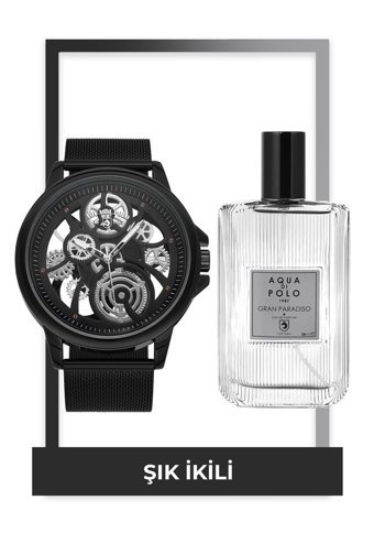 Aqua Di Polo 1987 Gran Paradiso Sevgililer Gününe Özel İkili Erkek Parfüm Seti EDP 50 ml + Saat