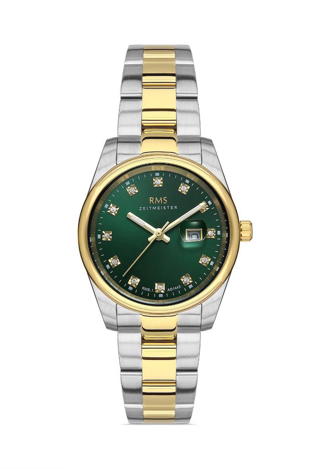 Romanson GR.1.AG1443.10 Takvimli 33 mm Altın-Gri Çelik Kordon Analog Kadın Kol Saati