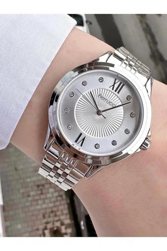 Ferrucci 37 mm Gri Çelik Kordon Analog Kadın Kol Saati