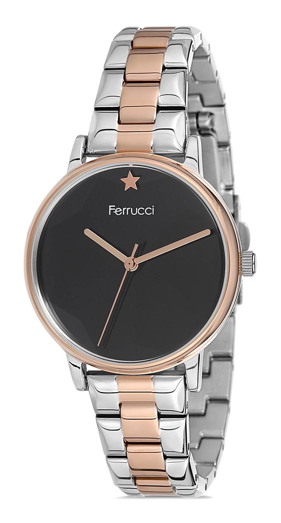 Ferrucci 9FM2102 38 mm Gri-Rose Gold Metal Kordon Analog Kadın Kol Saati