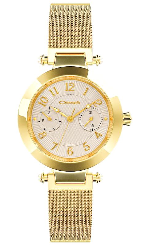 Osse 7078FB Takvimli 40 mm Altın Çelik Kordon Analog Kadın Kol Saati