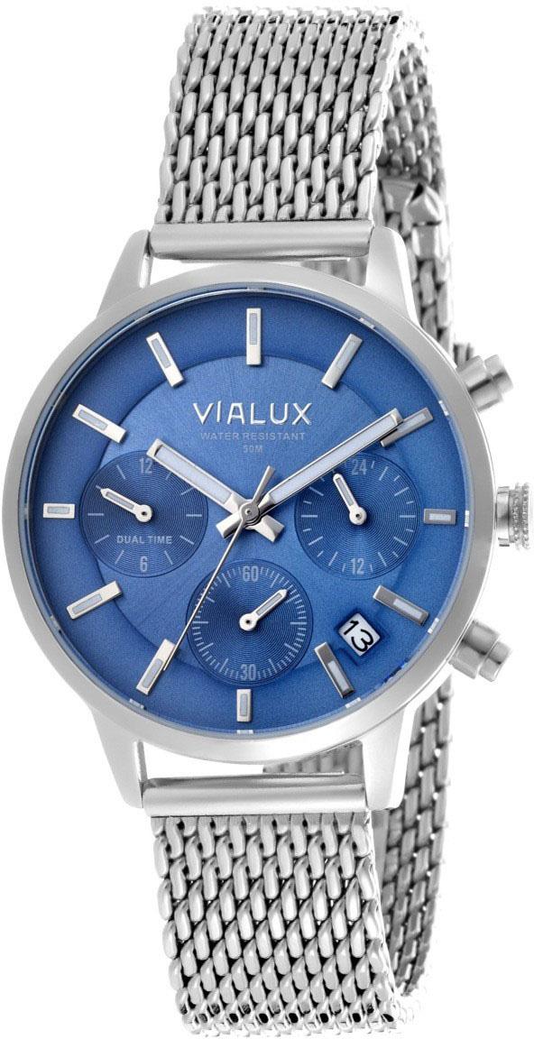 Vialux LY534S-11SS Takvimli 35 mm Gri Çelik Kordon Analog Kadın Kol Saati